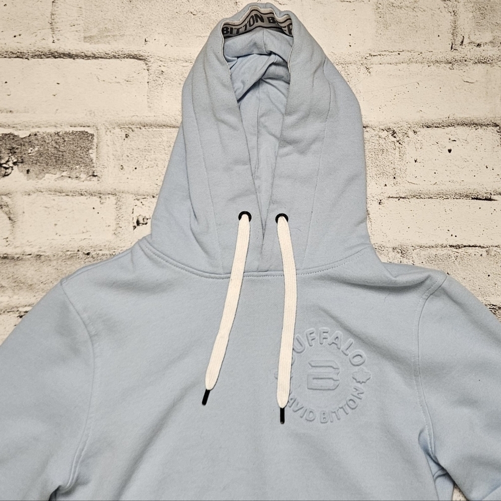 Buffalo David Bitton Hoodie Light Blue Pullover Pocket Size Small - Picture 4 of 8